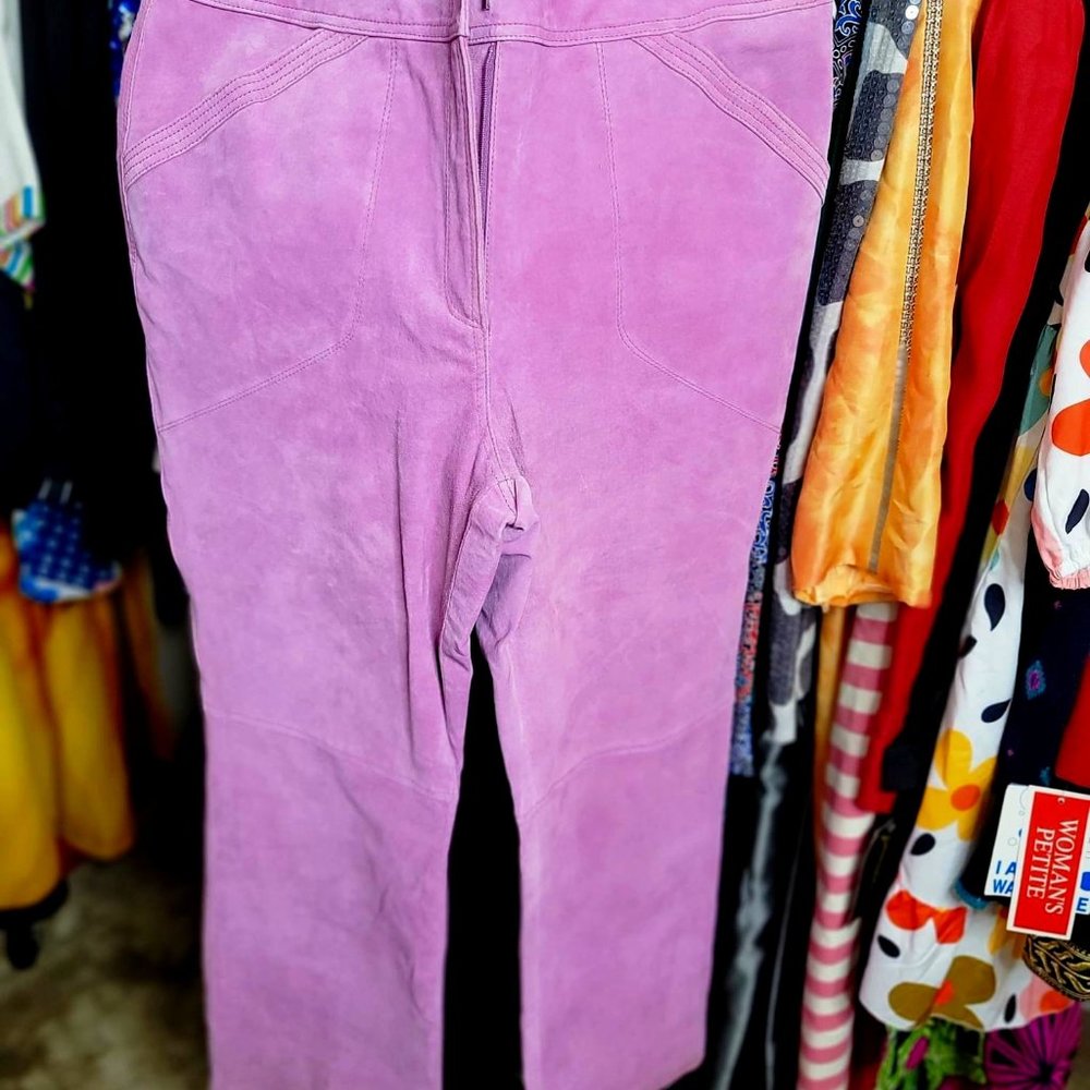 Metro Style Lilac Colored Genuine Suede Pants